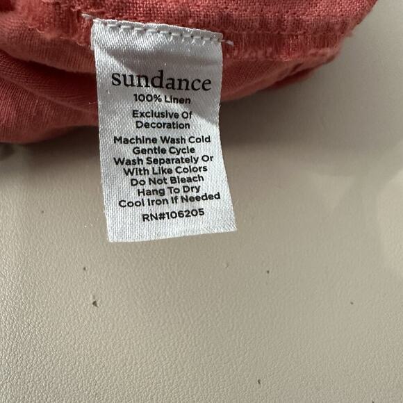 Sundance Button Front LinenTop Womens Large Coral Preppy Quiet Luxury - Picture 8 of 11